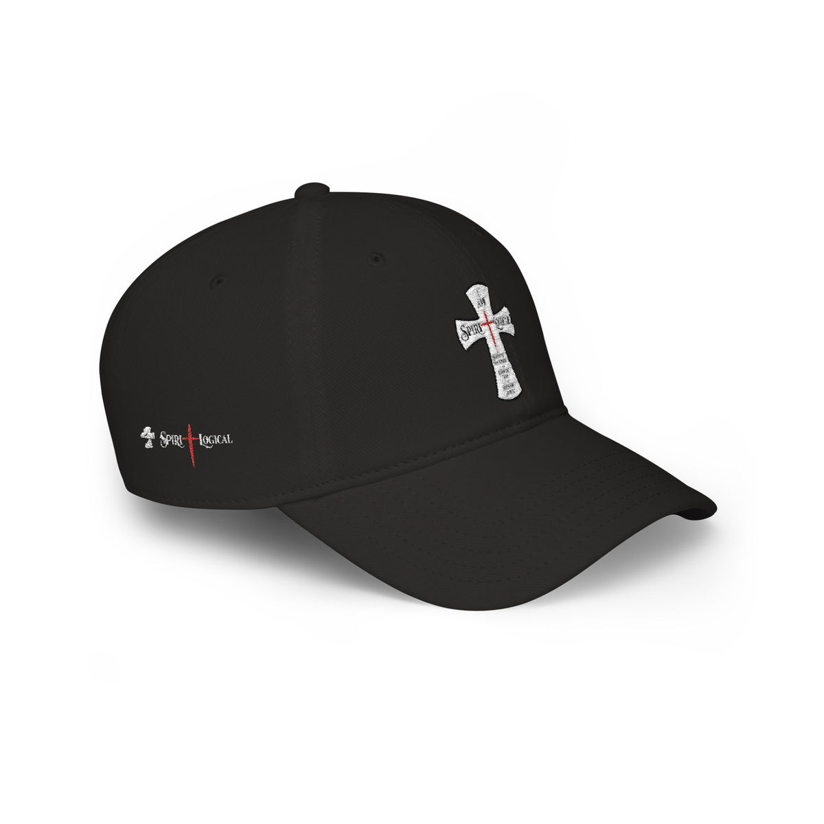 0029 Spirilogical Cross Black with right side LTL Low Profile Baseball Cap