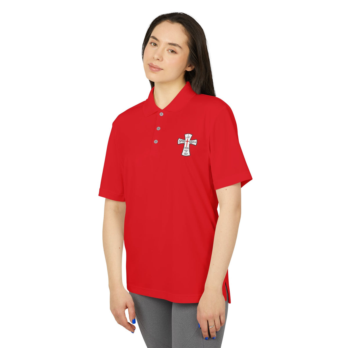 0024 Embroidered Spirilogical Cross Polo Shirt
