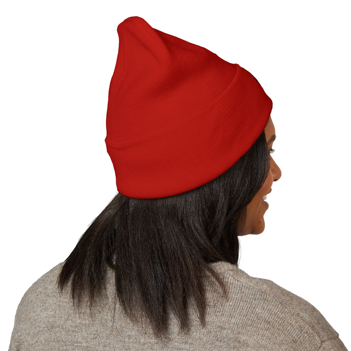 0028W Embroidered Spirilogical Cross Cuffed Beanie