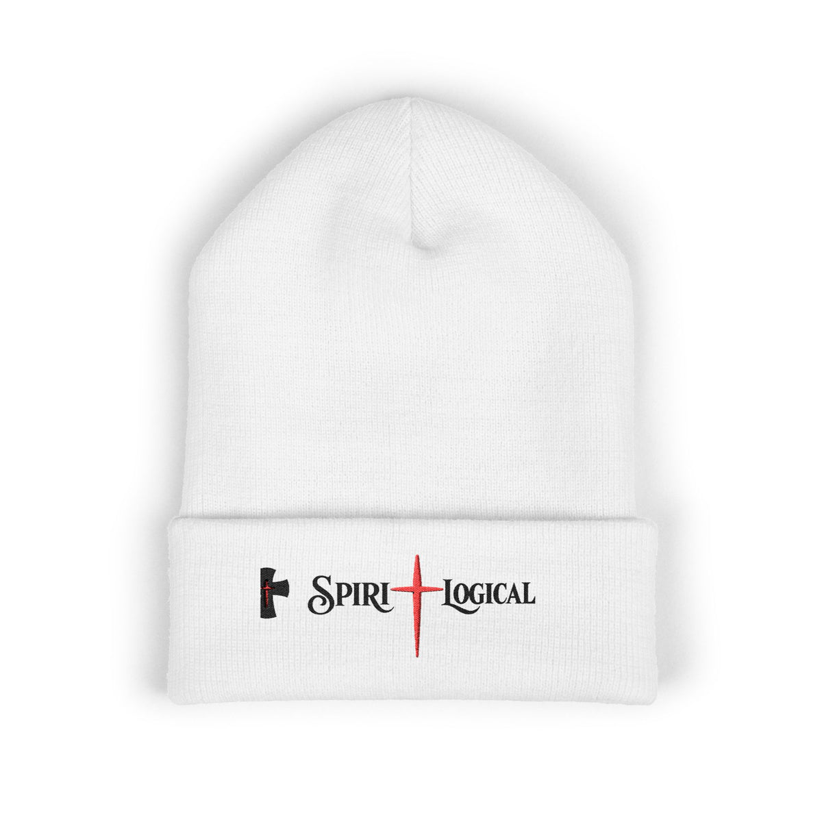 0028LTLW Spirilogical Cross Embroidered Cuffed Beanie