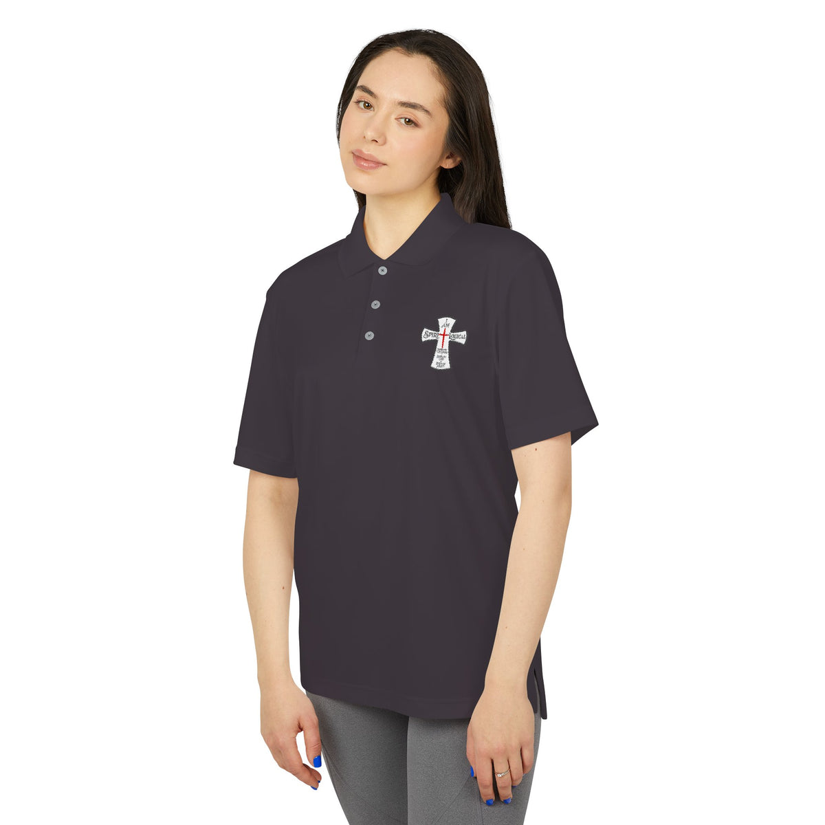 0024 Embroidered Spirilogical Cross Polo Shirt