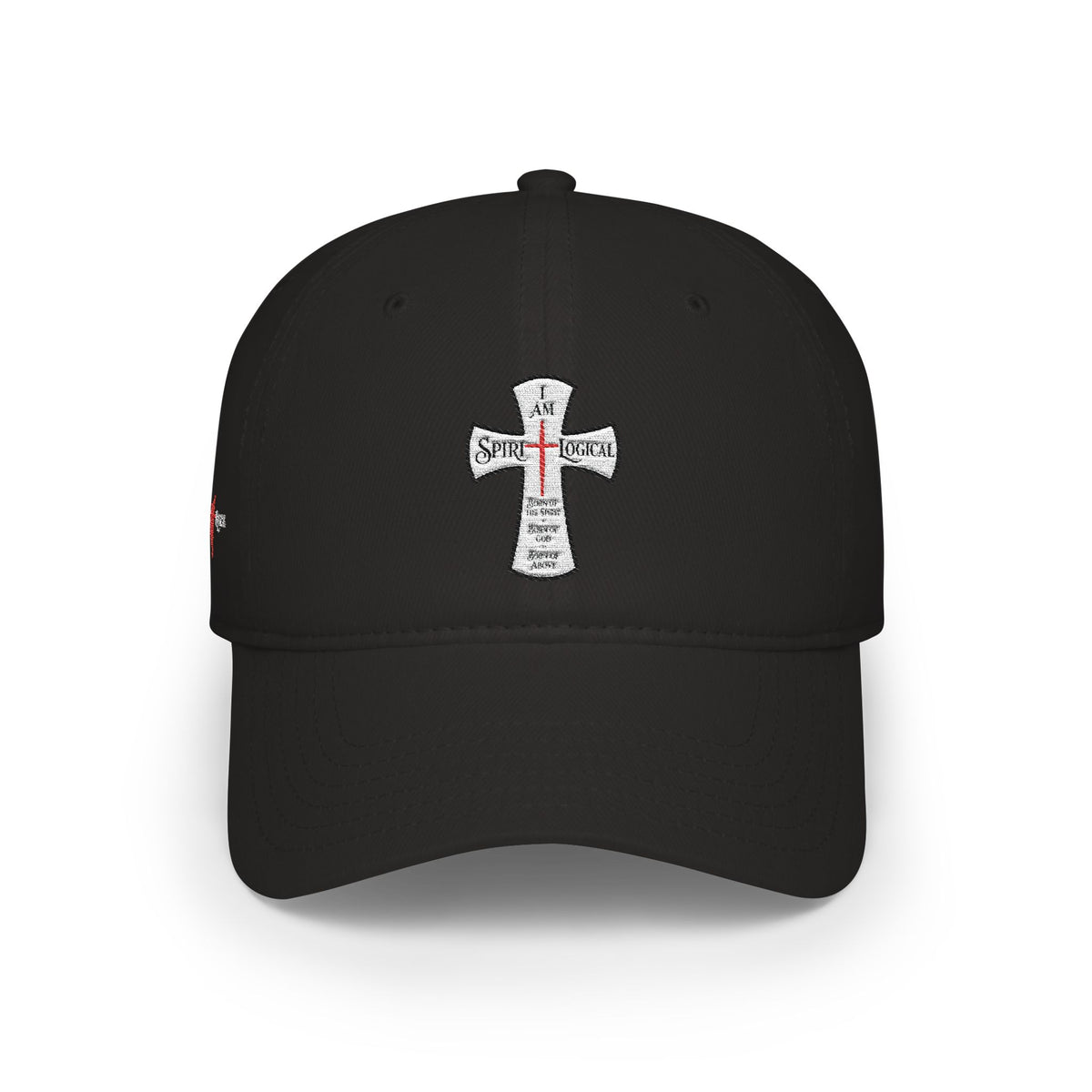 0029 Spirilogical Cross Black with right side LTL Low Profile Baseball Cap