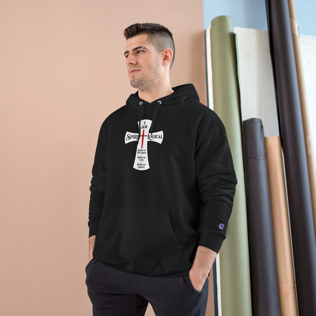 0013 Spirilogical Champion Hoodie big logo on front nothing on back