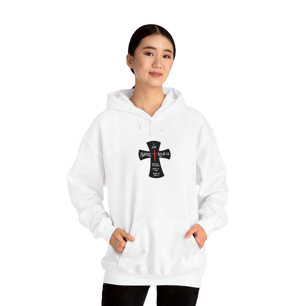 0013w Spirilogical Cross Champion Hoodie Big Logo on front nothing on the back