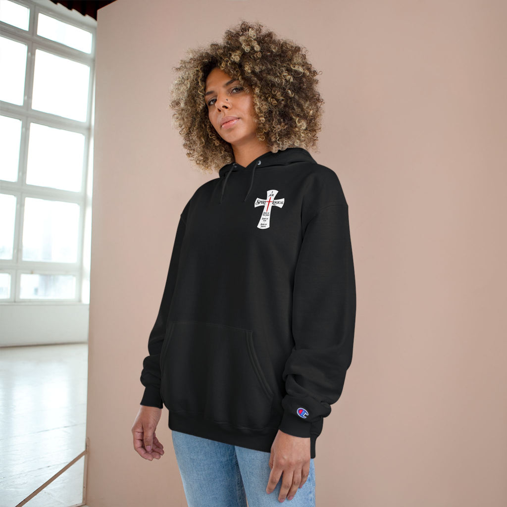 0011 Spirilogical Champion Hoodie little logo on front + big on back