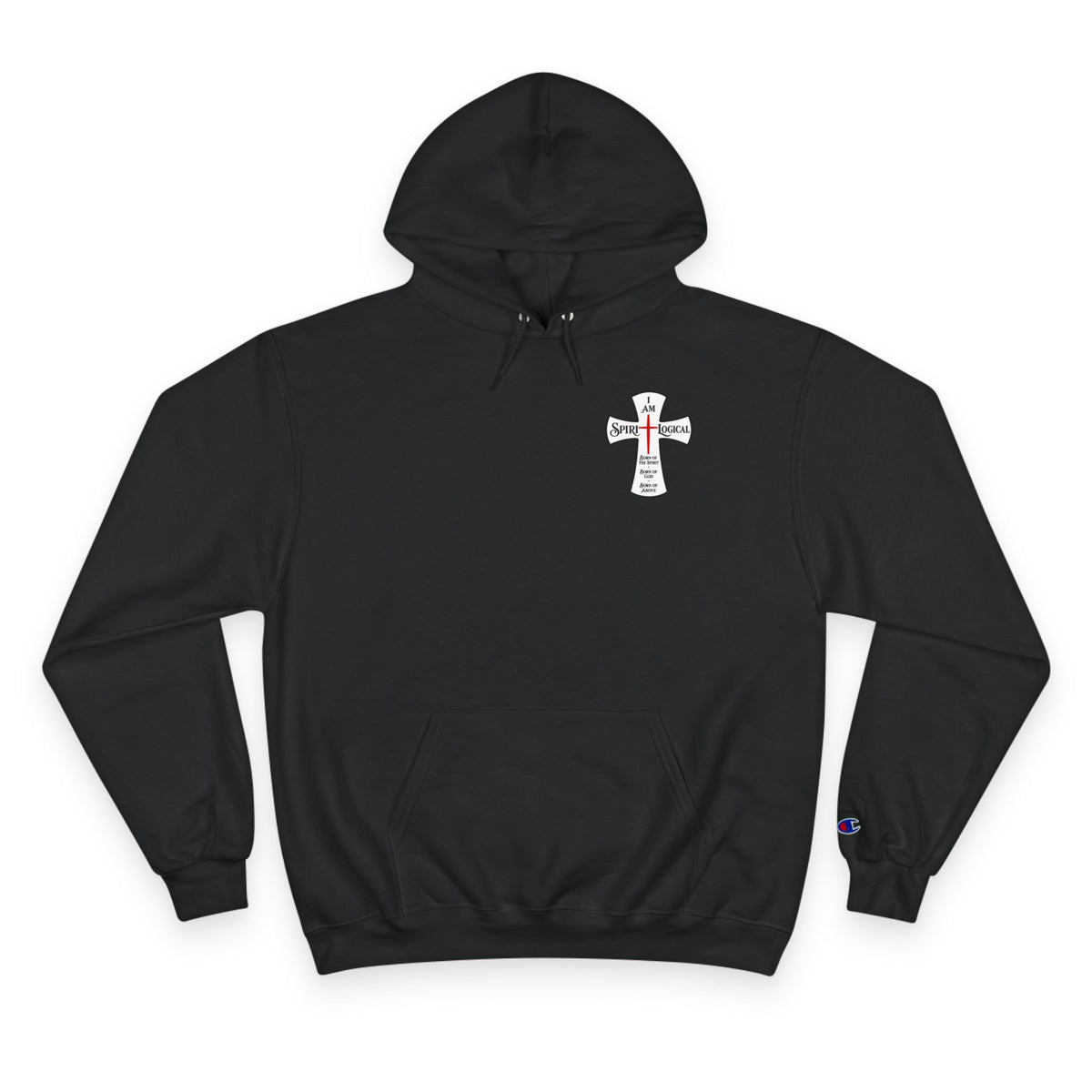 0011 Spirilogical Champion Hoodie little logo on front + big on back